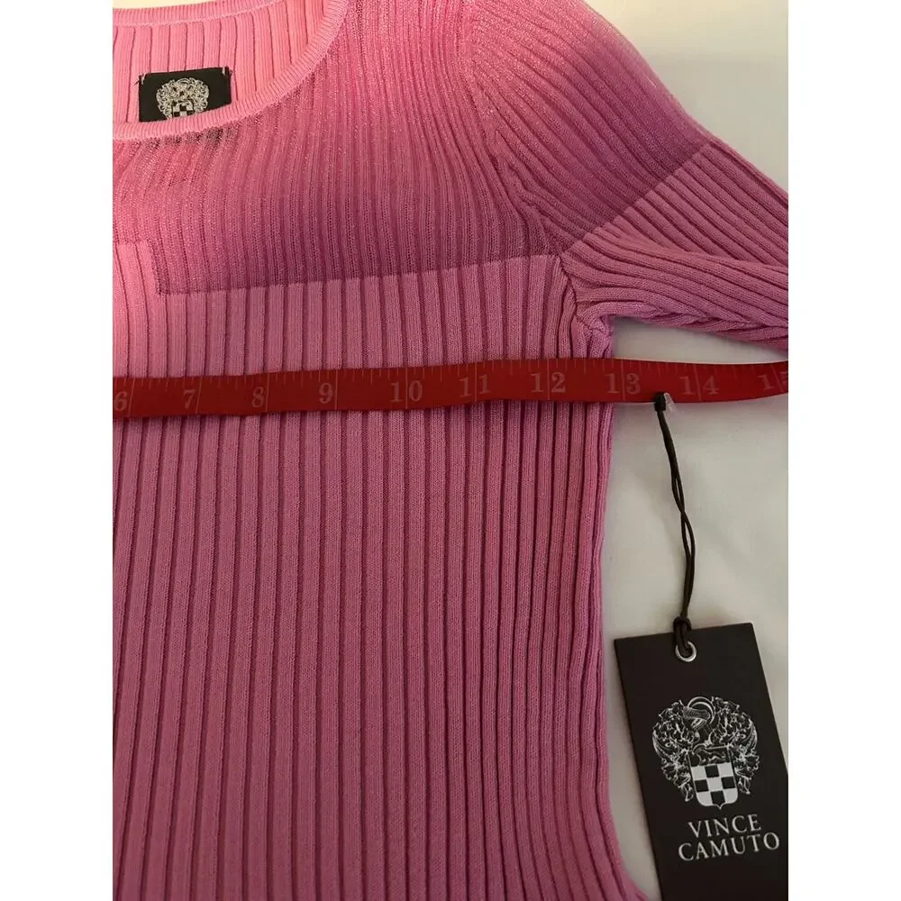 NWT Vince Camuto Blocked Short Sleeve Fit & Flare Knit Dress Speckled Yoke-Small - Picture 8 of 10